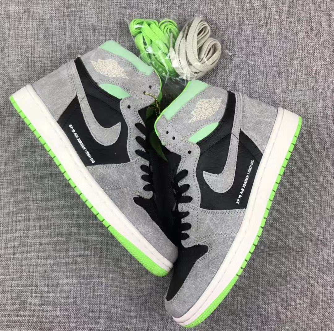 Air Jordan 1 Retro High OG Ash Grey Green Shoes